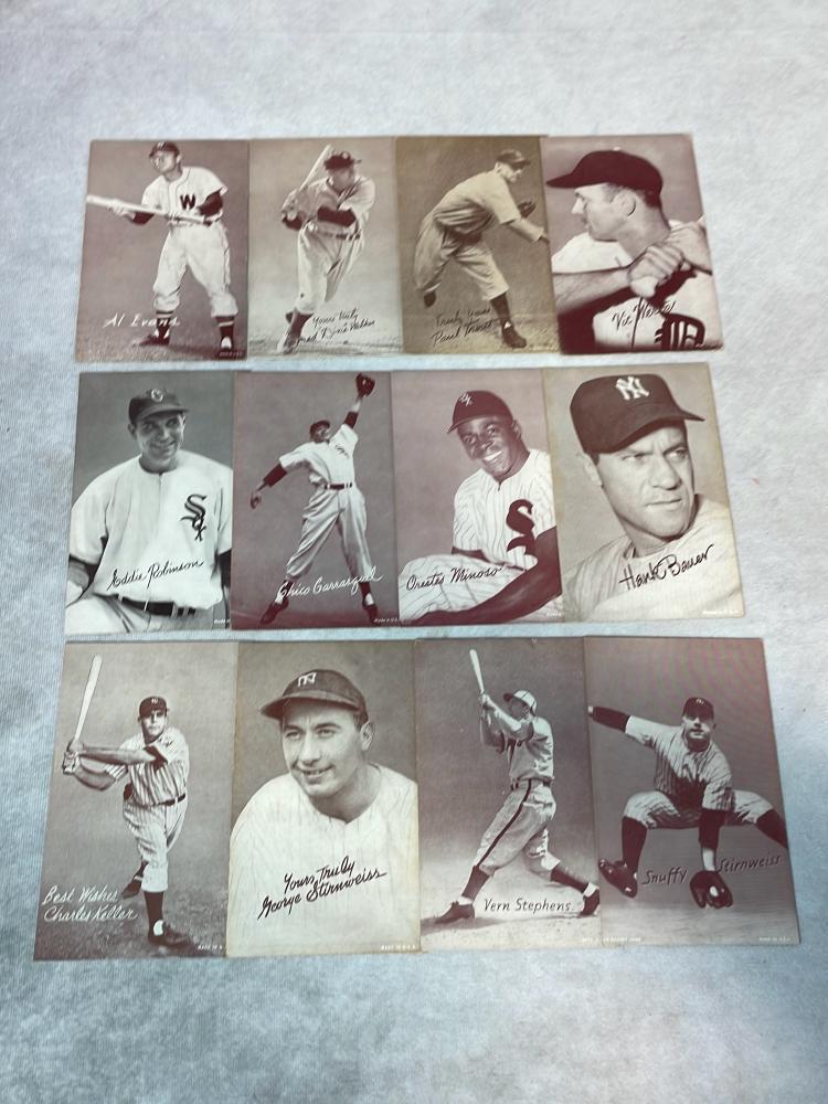 Lot of 12 1947-66 Exhibit Cards- All Blank Backs