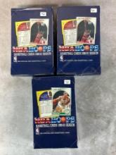 (3) 1990-91 Basketball Wax Boxes - Michael Jordan & Larry Bird On Front