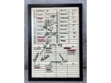 Antlanta Braves Signed and Framed Lineup Card w/ Early Chipper Jones Auto