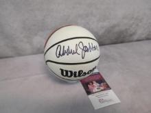 Abdul Jabbar signed mini basketball, JSA, in a special display case