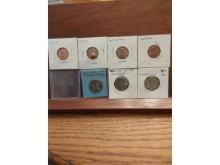 LOT OF OFF CENTERED COINS AND MISC
