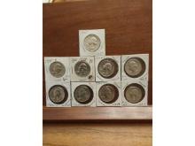 LOT OF 9 BU SILVER WASHINGTON QUARTERS