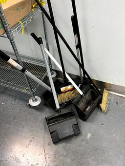 Group of Brooms and Dust Bins