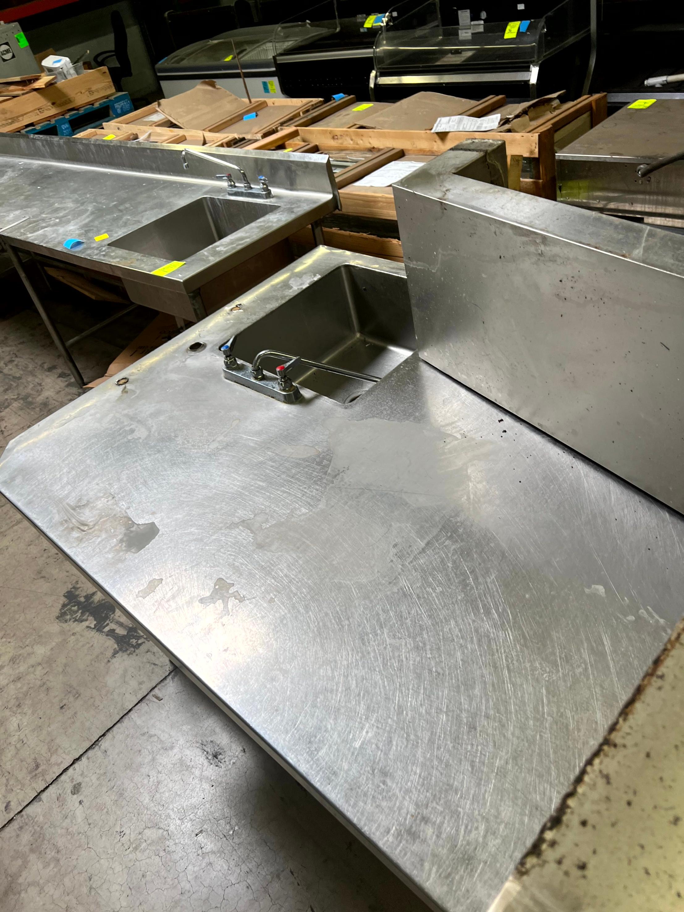 Stainless Steel Work Table Station w/ Basins