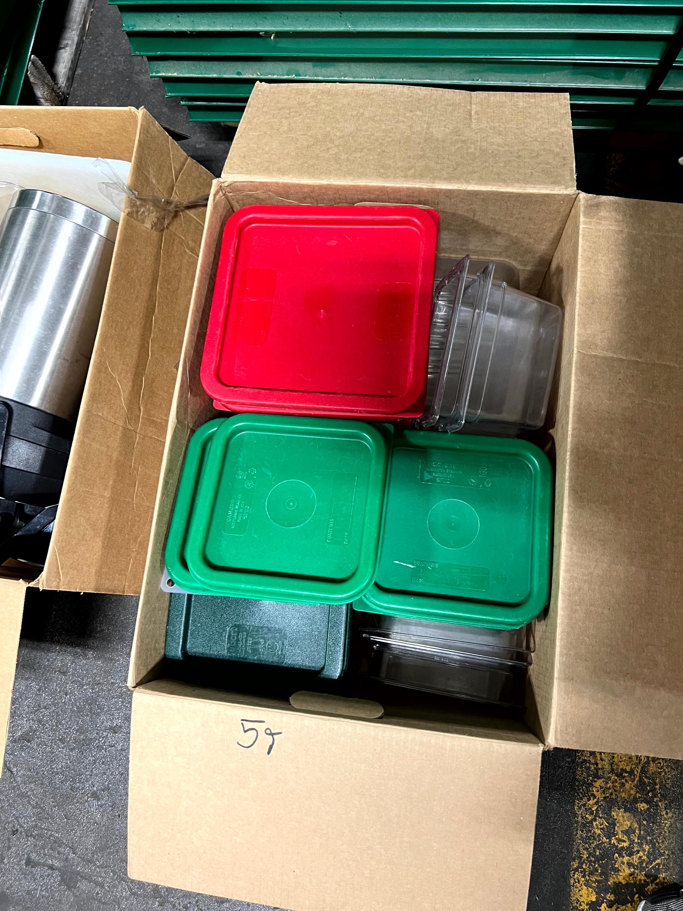 Group of Assorted Containers and Bins