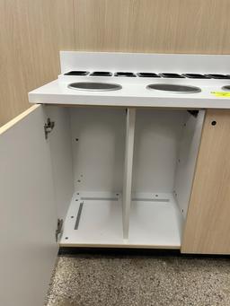 Condiment Millwork Station W/ Trash Can Inserts