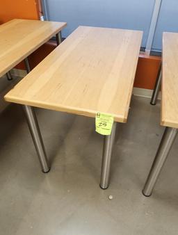 wooden table w/ steel legs