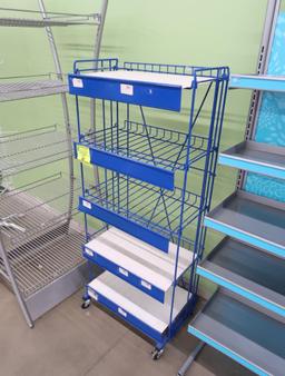 wire specialty merchandiser, on casters