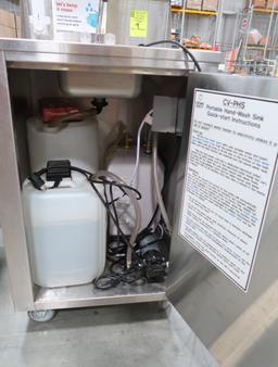 Crown Verity portable hand sink w/ reservoir, sump & water heater in cabinet