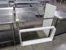 polytop/stainless table w/ poly label roll rack