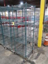 wire shelving unit, epoxy coated, on casters