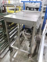 stainless half-high sheet pan cart, w/ removable stainless top