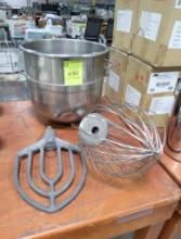 assorted mixing attachments & bowl
