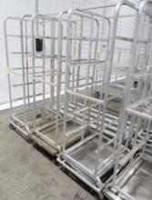 aluminum sheet pan rack, w/ drip trays, on casters