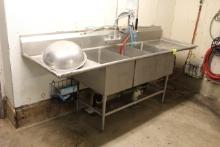 Three Compartment Stainless Sink