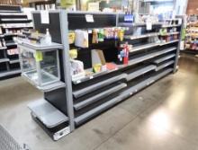 Madix gondola shelving, 12' run w/ 2) 32" endcaps