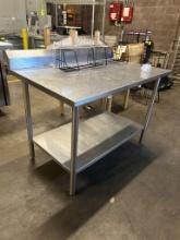 Wasserstrom 4ft Stainless Steel Table W/ Backsplash