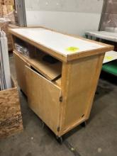 Portable Wooden Table W/ Storage