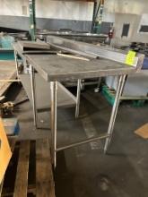 8ft Two-Tier Stainless Steel Table W/ Backsplash