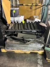 Pallet Of Shelving Pushers And Assorted Shelving Parts