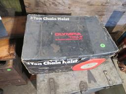 Olympia 3 Ton Chain Hoist type HS Lift 10ft, test load 4.5 ton (New in Box)