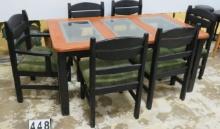 Wood & Glass Dining Table with 6 Chairs