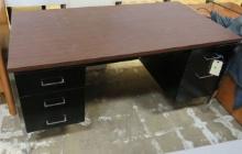 Black Metal 5 Drawer Desk, 60"x30"