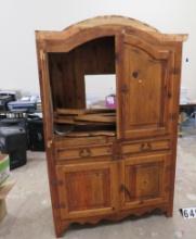 Rustic Armoire ( Needs Repair, Pieces in Cabinet)