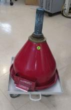 Hazardous waste disposal drum funnel with small cart