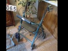 Chair seat Walker with brakes and exercise pedal machine