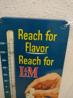 Vintage L&M Cigarette Advertising Thermometer