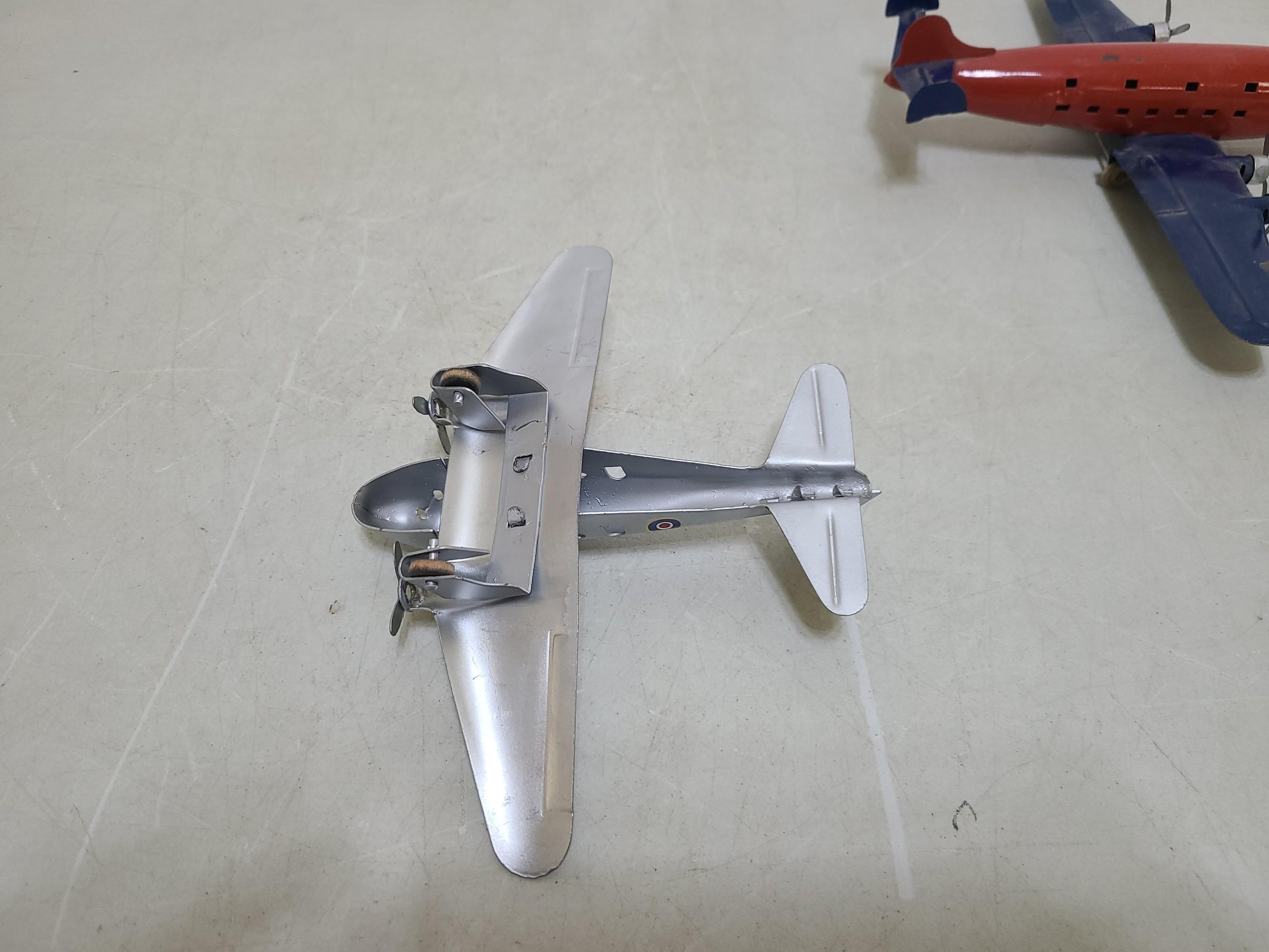 3 Tin Metal Toy Planes
