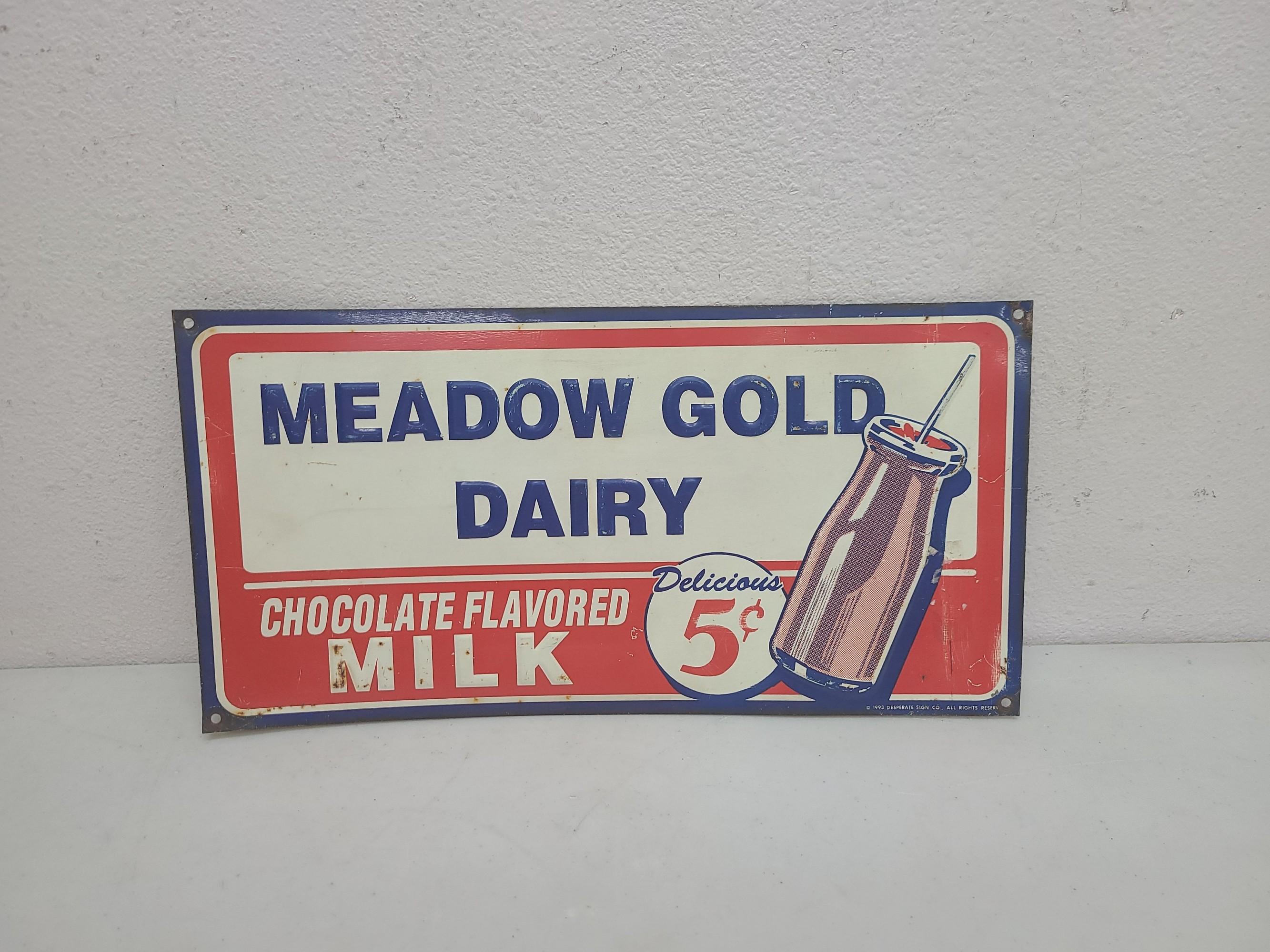 SST Embossed,  Meadow Gold Dairy Sign