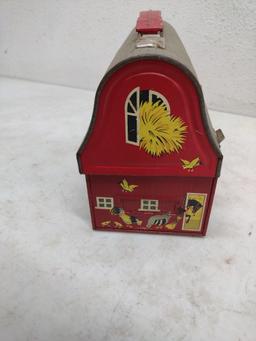 Vintage Metal Barn Lunch Boxes
