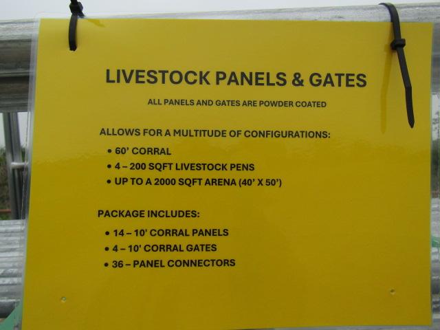 9289 14 CATTLE PANELS W/48" GATES & W/HARDWARE