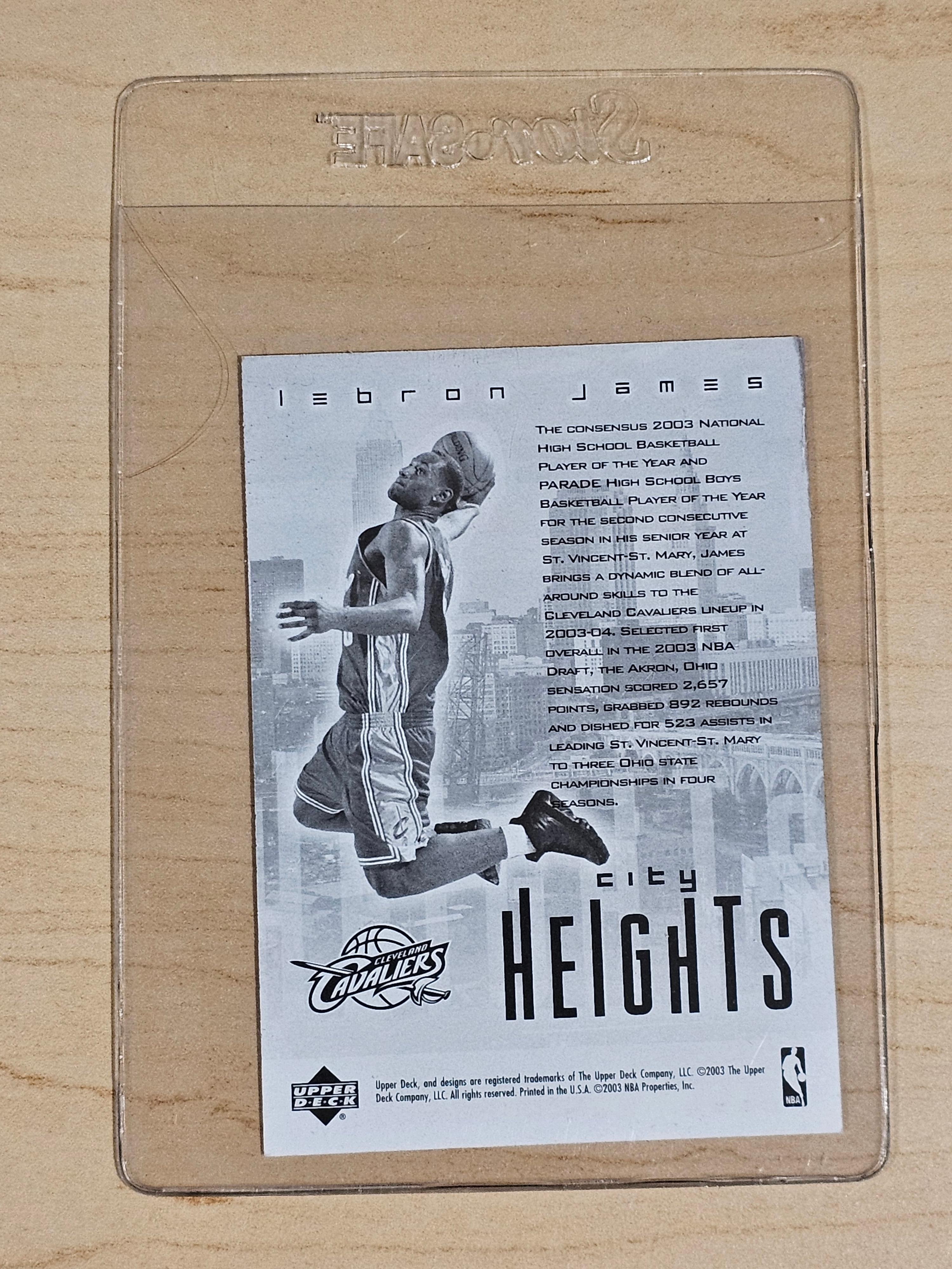Upper Deck LeBron James City Heights Card in Plastic Protective Sleeve