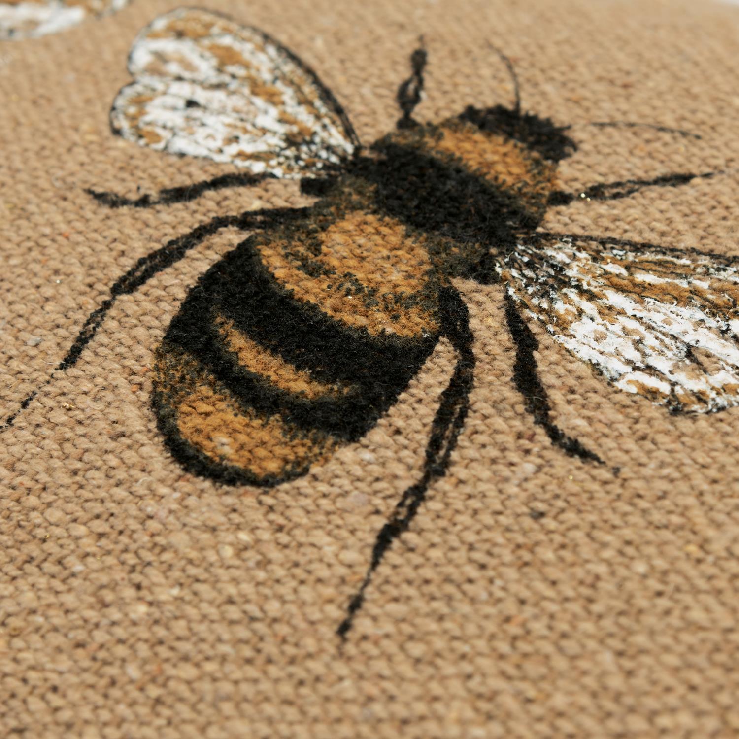 Rizzy Home Transitional Bee Pillow Cover With Natural Finish COVT16591NT001426