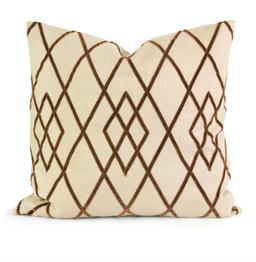 Imax Ik Ayaka Brown Velvet Linen Accent Pillow with Down Fill Linen Decor 42170