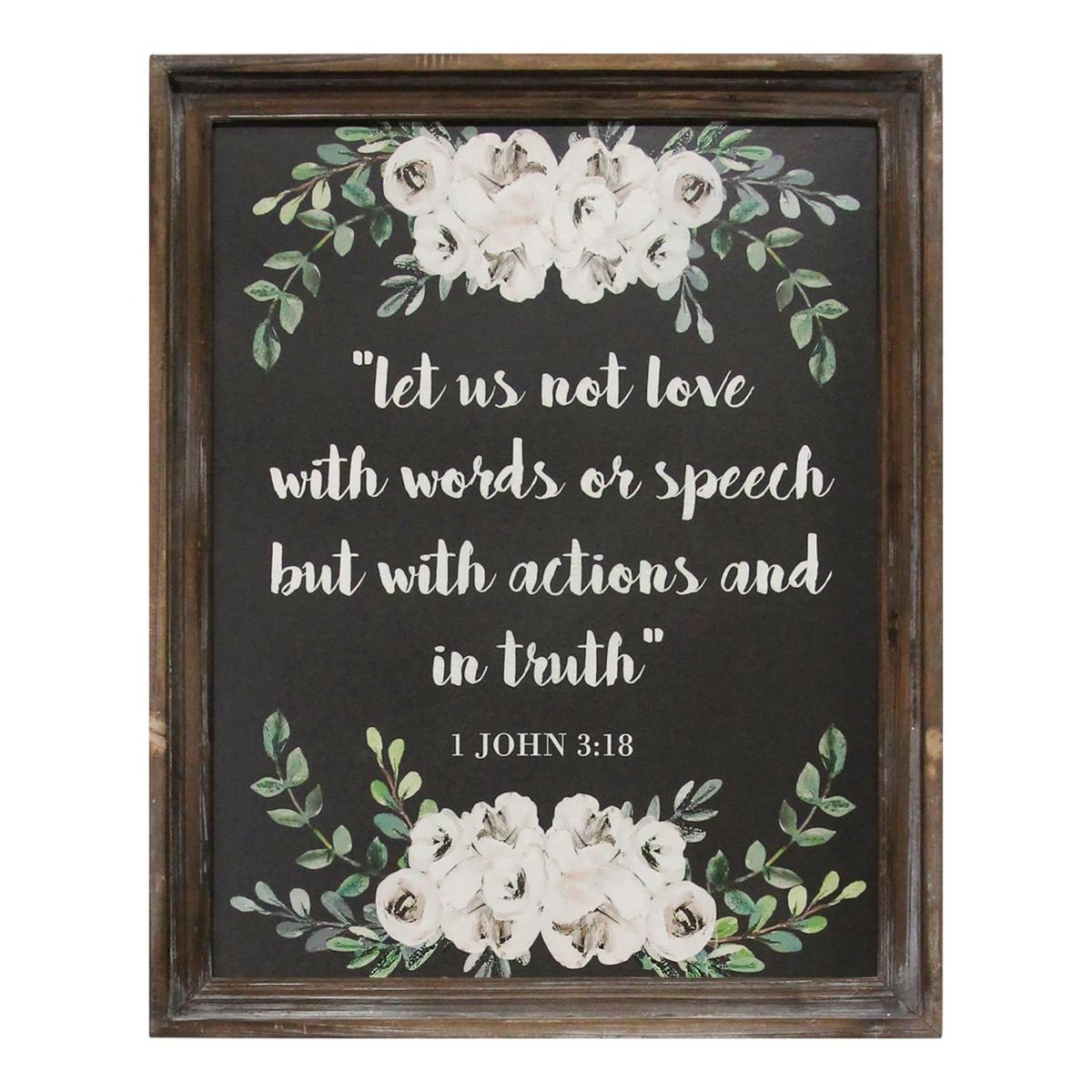 Stratton Home Decor Love With Actions And In Truth Quote Wood Wall Art S23824