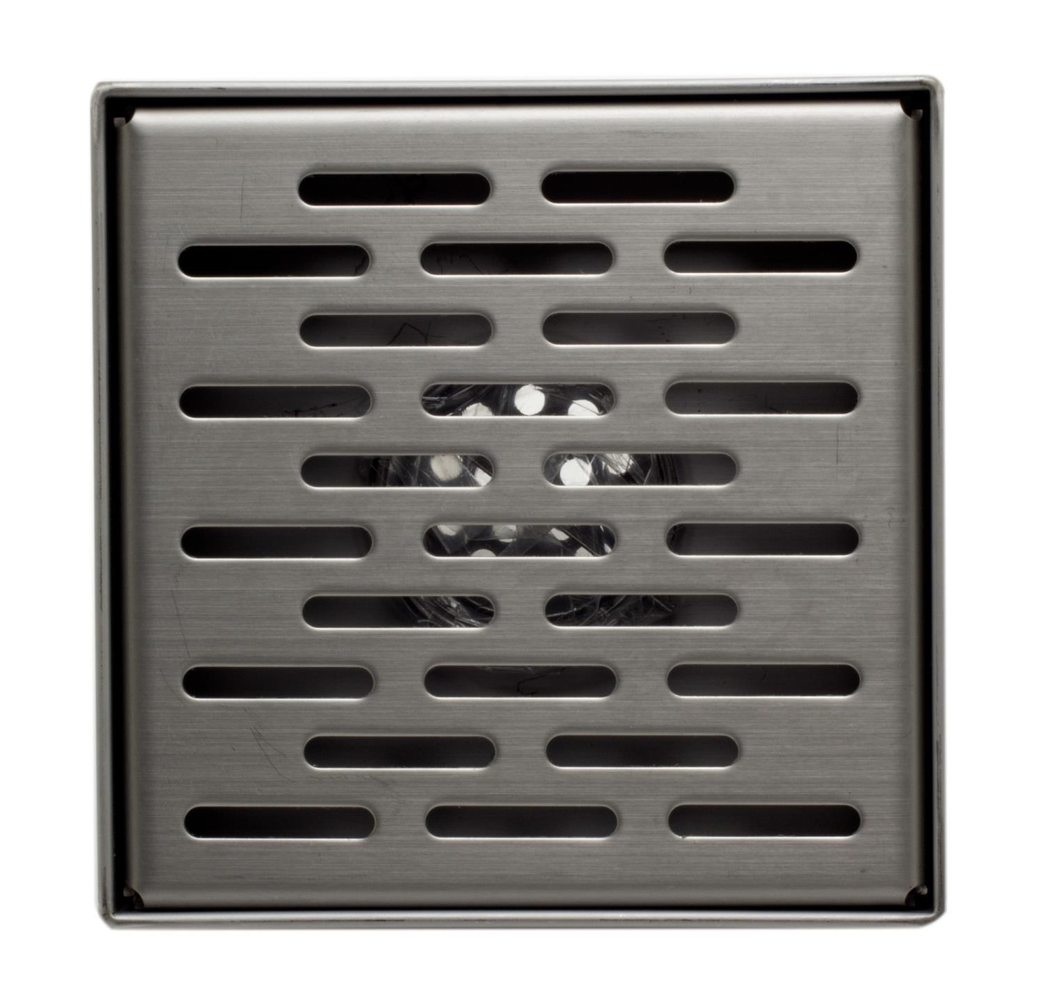 ALFI brand Square Stainless Steel Shower Drain With Groove Holes ABSD55C-BSS