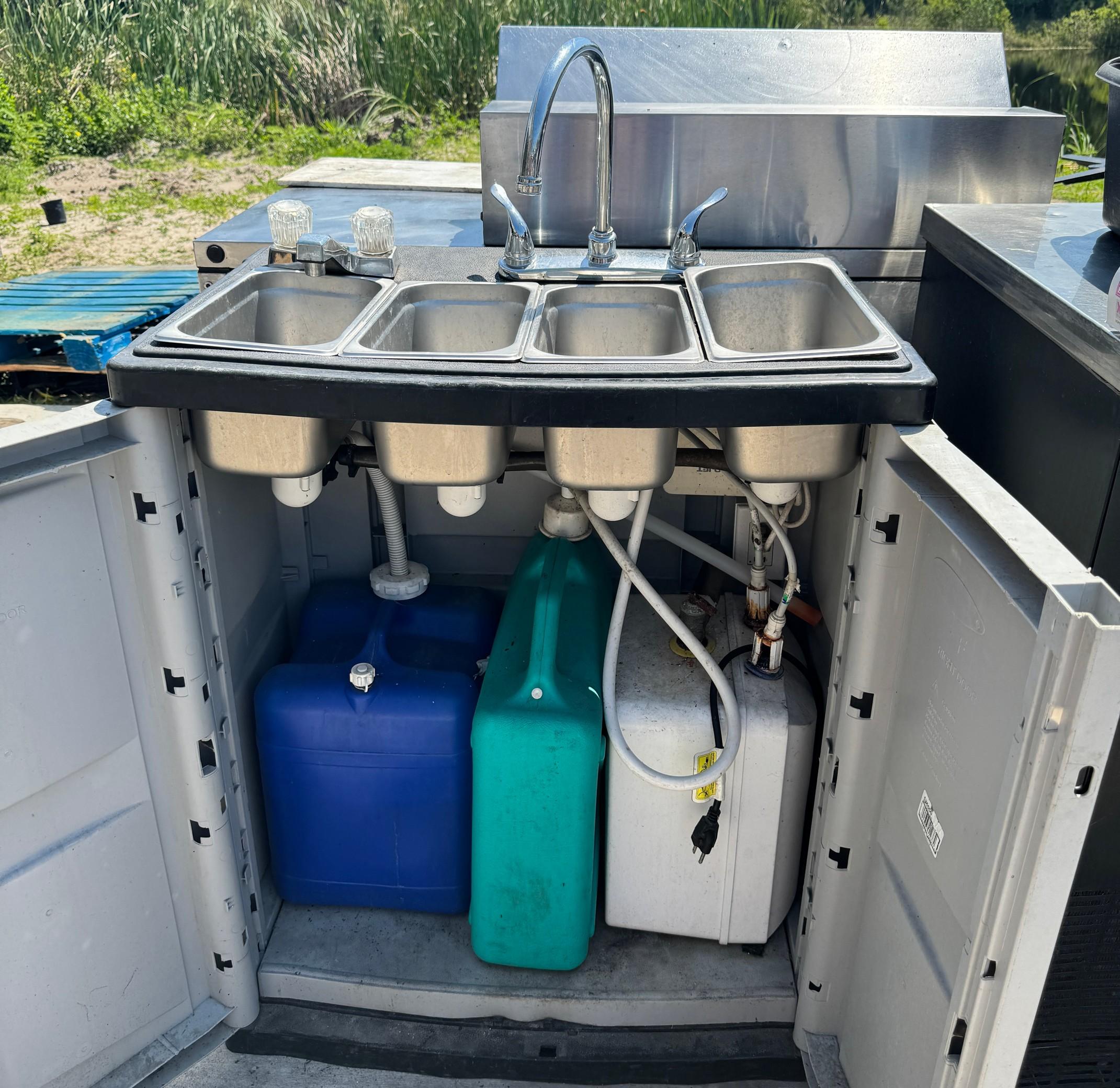 Custom Built 4 Compartment Food Truck Sink