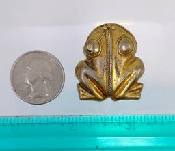 Pre-Columbian Silver Frog Gilded in Gold