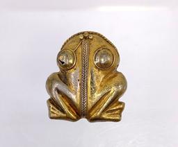 Pre-Columbian Silver Frog Gilded in Gold