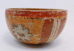 Pre-Columbian Mayan Polychrome Clay Bowl
