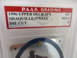 Shaquille O'Neal Orlando Magic 1996 Upper Deck SPX Die Cut #35 graded PAAS Mint 9
