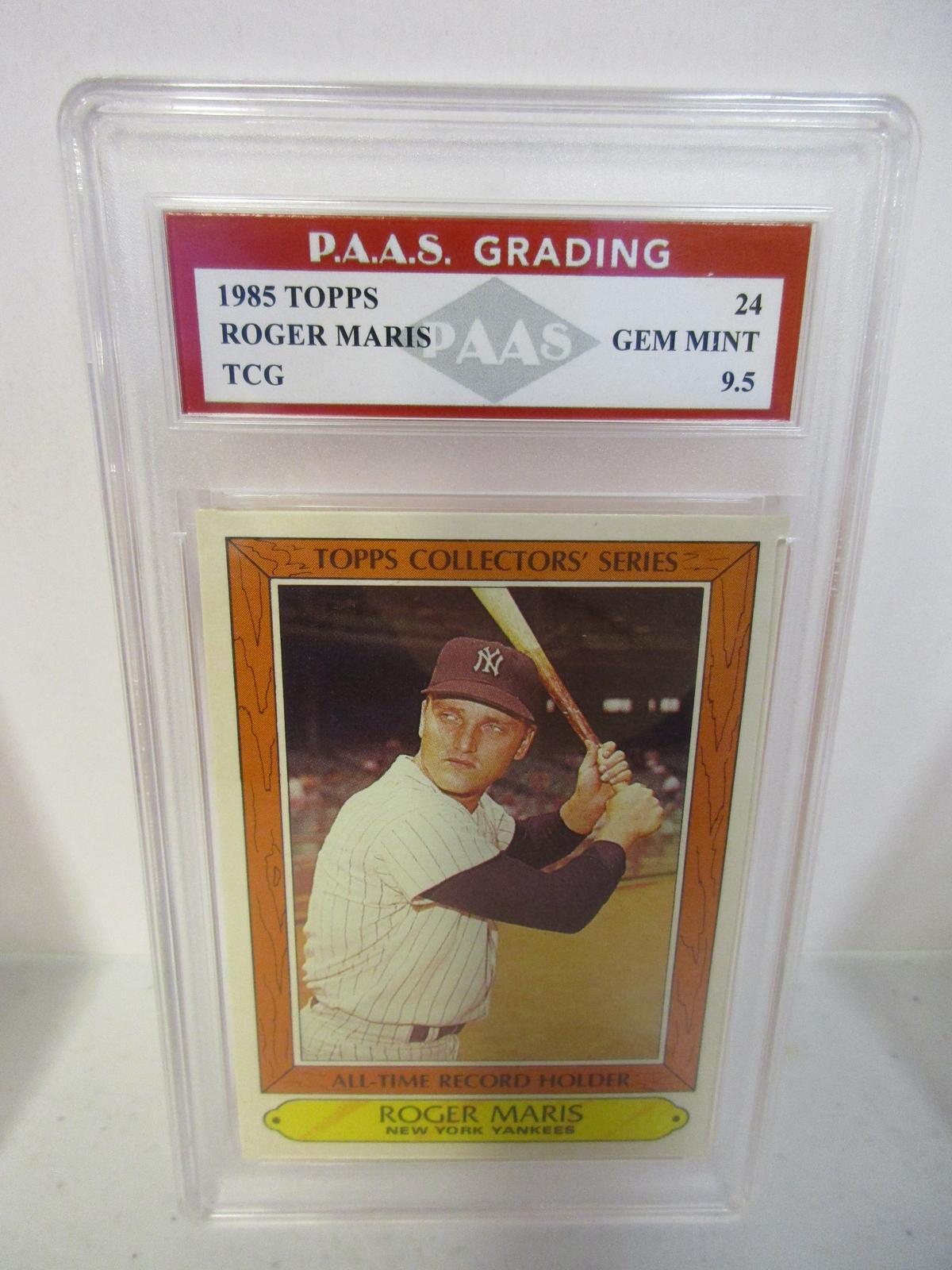 Roger Maris Yankees 1985 Topps TCG #24 graded PAAS Gem Mint 9.5