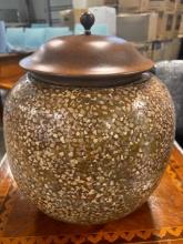 Counter Top Decorative Jar W/ Lid / Mosiac Style Jar W/ Lid