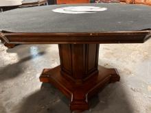 Felt Top Poker Table / Solid Wood Frame & Base W/ Felt Top