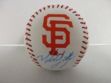 Mike Yastrzemski of the San Francisco Giants signed autographed logo baseball PAAS COA 526