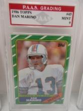 Dan Marino Miami Dolphins 1986 Topps #45 graded PAAS Mint 9